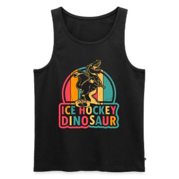 Ice Hockey Player Ice Hockey Dinosaur - Ice Hockey - Männer Premium Bio Tank Top - Schwarz - Vorne - Michal (187cm)