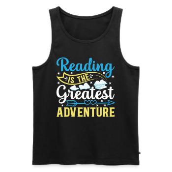La lecture de bibliothécaire est la plus grande aventure B - Débardeur bio Premium Homme - noir - Devant - AI Model Male 178 light (178cm)