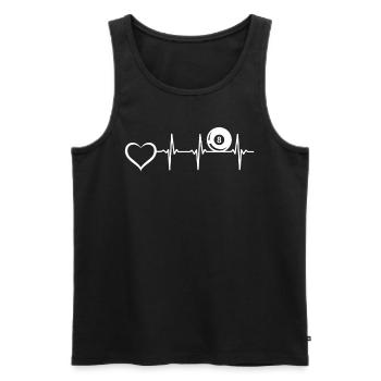 8-Ball Pool Billiards - Pool Billiard Heartbeat He - Männer Premium Bio Tank Top - Schwarz - Vorne - AI Model Male 178 light (178cm)