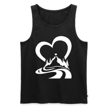 Mountain Heart Outdoor Trekking Mountain Hiking - Men's Premium Organic Tank Top - black - Front - AI Model Male 178 light (178cm)