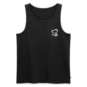 Mountain Hiking Outdoor Trekking Mountain Heart - Men's Premium Organic Tank Top - black - Front - AI Model Male 178 light (178cm)
