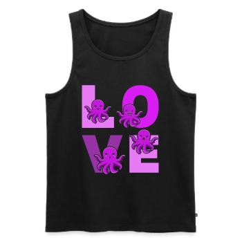 Kraken Octopus Cephalopod Octopuses - LOVE Octopus - Men's Premium Organic Tank Top - black - Front - AI Model Male 178 light (178cm)