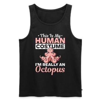 Céphalopode - C’est mon costume humain Je suis vraiment un - Débardeur bio Premium Homme - noir - Devant - AI Model Male 178 light (178cm)