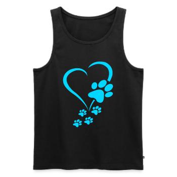 Dog Paw Print Baby Dogs - Dog Paws Hearts Dog Paw - Débardeur bio Premium Homme - noir - Devant - AI Model Male 178 light (178cm)