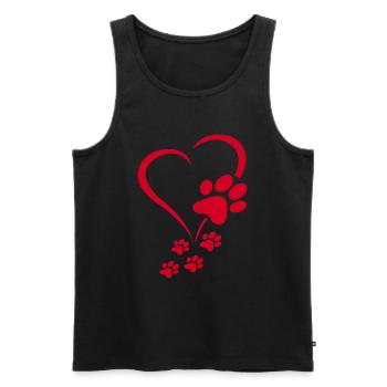 Dog Paws Hearts Baby Dogs - Dog Paw Dog Paw Print - Débardeur bio Premium Homme - noir - Devant - AI Model Male 178 light (178cm)