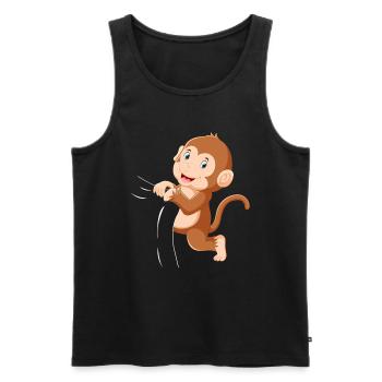 Singe mignon bébé singe bébé orang-outan bébé singe - Débardeur bio Premium Homme - noir - Devant - AI Model Male 178 light (178cm)