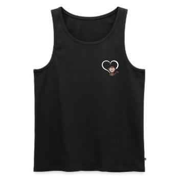 Cute Monkey Baby Orangutan - Monkey Heart - Men's Premium Organic Tank Top - black - Front - AI Model Male 178 light (178cm)