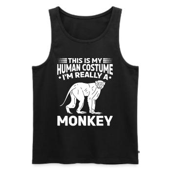 C’est mon costume humain Je suis vraiment un singe - Débardeur bio Premium Homme - noir - Devant - Michal (187cm)