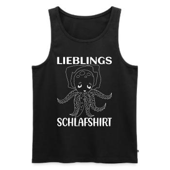 Tintenfisch Oktopus Kopffüßler - Lieblings Schlafs - Männer Premium Bio Tank Top - Schwarz - Vorne - Michal (187cm)
