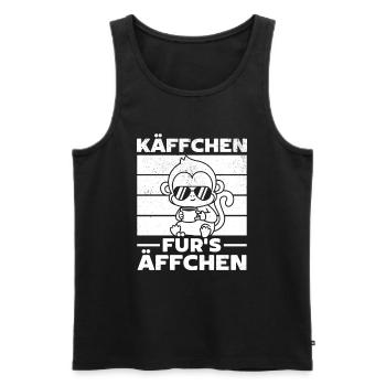 Käffchen für's Äffchen - Orang-Utan Affe Lustig - Männer Premium Bio Tank Top - Schwarz - Vorne - Michal (187cm)