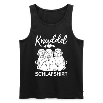 Knuddel Schlafshirt Affen - Süße Affen Orang-Utan - Männer Premium Bio Tank Top - Schwarz - Vorne - Michal (187cm)