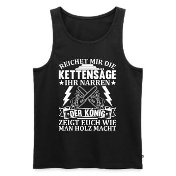 Förster Kettensäge Holzfäller - Holzknecht Waldarb - Männer Premium Bio Tank Top - Schwarz - Vorne - AI Model Male 178 light (178cm)