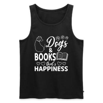 Book Reading Books Dog Lover - Dogs & Books That's - Männer Premium Bio Tank Top - Schwarz - Vorne - AI Model Male 178 light (178cm)