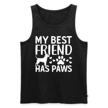 My Best Friend Has Paws - Pet Dog Owner Cute Dog L - Männer Premium Bio Tank Top - Schwarz - Vorne - AI Model Male 178 light (178cm)
