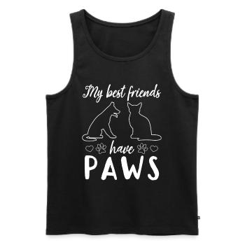 My Best Friends Have Paws - Cat Lover Dog Lover Do - Männer Premium Bio Tank Top - Schwarz - Vorne - Michal (187cm)