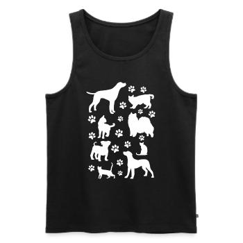 Dog Paws Cat Lover Dog Lover - Cute Cats and Dogs - Männer Premium Bio Tank Top - Schwarz - Vorne - AI Model Male 178 light (178cm)