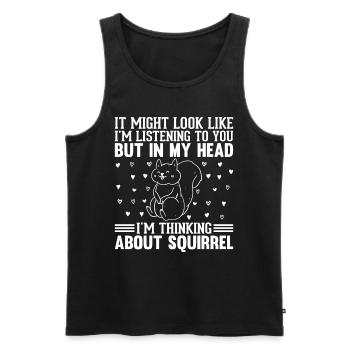 On dirait peut-être que j’écoute - Squirrel Lover - Débardeur bio Premium Homme - noir - Devant - Michal (187cm)