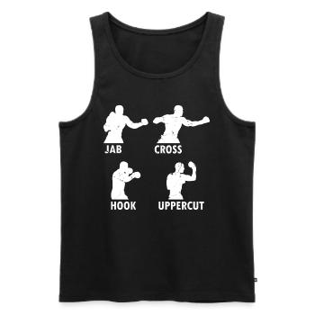 Boxing Martial Arts Boxing Jab Cross Hook Uppercut - Männer Premium Bio Tank Top - Schwarz - Vorne - Michal (187cm)