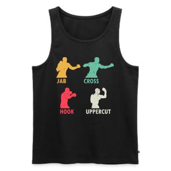 Boxing Jab Cross Hook Uppercut - Martial Arts Boxi - Männer Premium Bio Tank Top - Schwarz - Vorne - Michal (187cm)