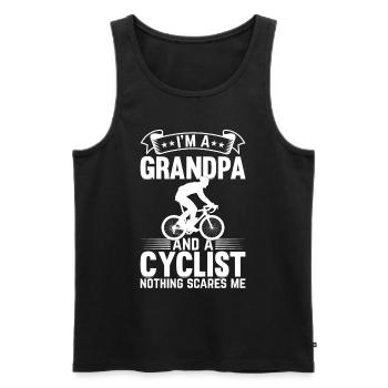 I'm A Grandpa And Cyclist Nothing Scares - Cyclist - Männer Premium Bio Tank Top - Schwarz - Vorne - Michal (187cm)