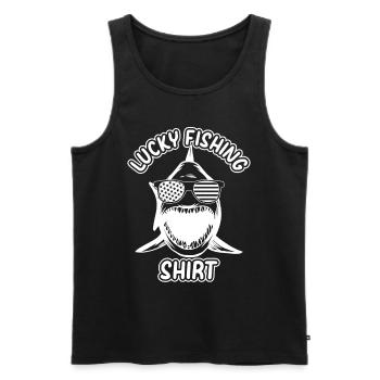 Fisherman Trout Fishing Fish Angler - Lucky Fishin - Männer Premium Bio Tank Top - Schwarz - Vorne - AI Model Male 178 light (178cm)