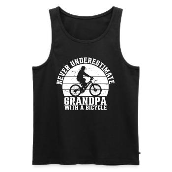 Bicycling Grandpa Never Underestimate Grandpa With - Men's Premium Organic Tank Top - black - Front - Michal (187cm)