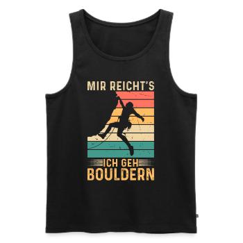 Bouldern Retro Berg Klettern Mir Reicht's ich geh - Männer Premium Bio Tank Top - Schwarz - Vorne - AI Model Male 178 light (178cm)
