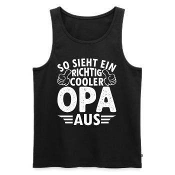 So Sieht Ein Richtig Cooler Opa Aus - Opa Großvate - Männer Premium Bio Tank Top - Schwarz - Vorne - AI Model Male 178 light (178cm)