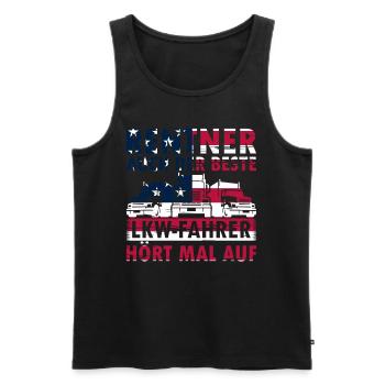 Kraftfahrer Pensionist Fernfahrer Rentner Opa LKW- - Männer Premium Bio Tank Top - Schwarz - Vorne - Michal (187cm)