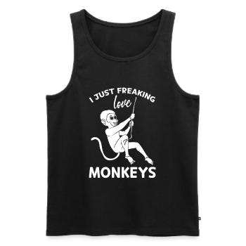 Orangutan Monkey Lover - I Just freaking love Monk - Débardeur bio Premium Homme - noir - Devant - Michal (187cm)