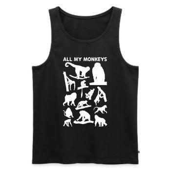 Chimpanzee Orangutan Monkey - All My Monkeys - Männer Premium Bio Tank Top - Schwarz - Vorne - AI Model Male 178 light (178cm)