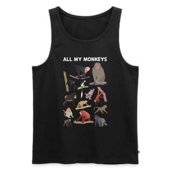 Chimpanzee Orangutan Monkey Lover - All My Monkeys - Men's Premium Organic Tank Top - black - Front - Michal (187cm)