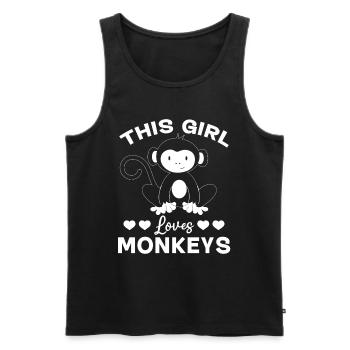 Orangutan Monkey Lover - This Girl loves Monkeys - Men's Premium Organic Tank Top - black - Front - AI Model Male 178 light (178cm)