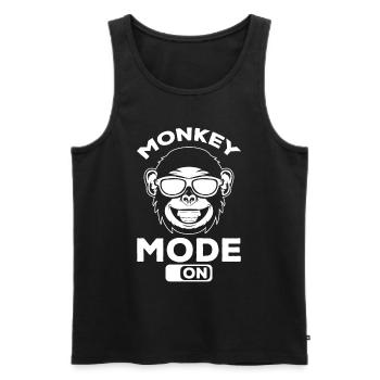 Monkey Mode On - Orangutan Monkey Funny Monkey - Men's Premium Organic Tank Top - black - Front - AI Model Male 178 light (178cm)