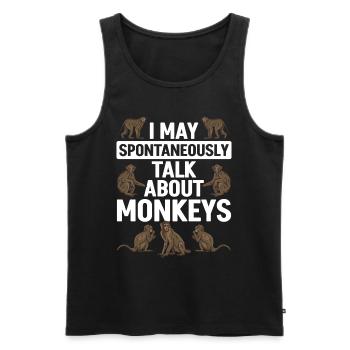 Je peux spontanément parler de Singes - Orang-outan - Débardeur bio Premium Homme - noir - Devant - Michal (187cm)