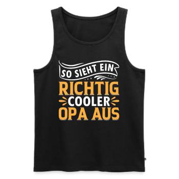 Großvater Cooler Opa - So Sieht Ein Richtig Cooler - Männer Premium Bio Tank Top - Schwarz - Vorne - AI Model Male 178 light (178cm)