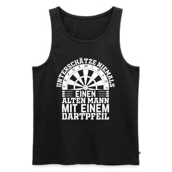 Dart Spieler Dartpfeil Darts - Alter Dartspieler - Männer Premium Bio Tank Top - Schwarz - Vorne - Michal (187cm)