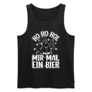 Ho Ho Hol Mir Mal Ein Bier - Weihnachtsmann - Männer Premium Bio Tank Top - Schwarz - Vorne - Michal (187cm)
