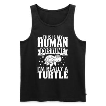 Cute Turtles - This Is My Human Costume I'm Really - Men's Premium Organic Tank Top - black - Front - AI Model Male 178 light (178cm)