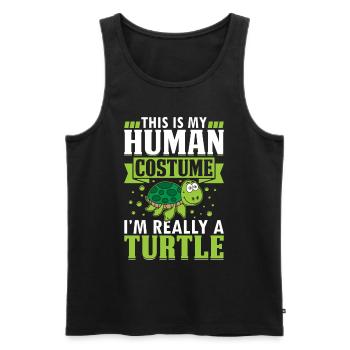 Turtle Lover - This Is My Human Costume I'm Really - Men's Premium Organic Tank Top - black - Front - AI Model Male 178 light (178cm)