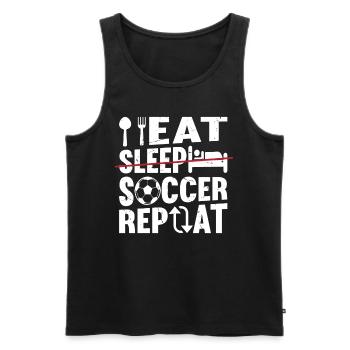Eat Sleep Soccer Repeat - Soccer Player Funny Socc - Men's Premium Organic Tank Top - black - Front - Michal (187cm)