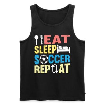 Eat Sleep Soccer Repeat - Soccer Player Soccer Lov - Men's Premium Organic Tank Top - black - Front - AI Model Male 178 light (178cm)