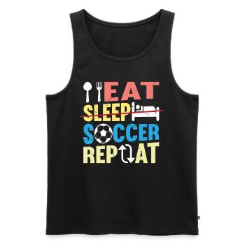 Eat Sleep Soccer Repeat - Soccer Player Funny Socc - Men's Premium Organic Tank Top - black - Front - Michal (187cm)
