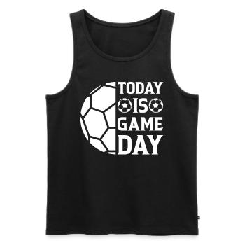 Soccer Lover - Today Is Game Day - Soccer - Männer Premium Bio Tank Top - Schwarz - Vorne - AI Model Male 178 light (178cm)