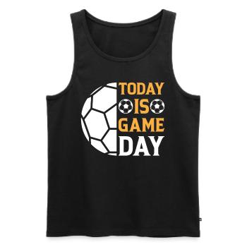 Soccer Player - Today Is Game Day - Soccer Lover - Männer Premium Bio Tank Top - Schwarz - Vorne - AI Model Male 178 light (178cm)