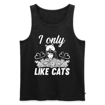 I Only Like Cats - Chat avec fleurs Chat amoureux Chat Chat - Débardeur bio Premium Homme - noir - Devant - Michal (187cm)