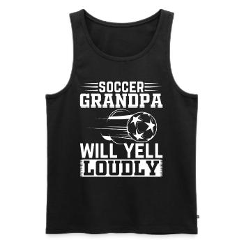 Soccer Grandpa Will Yell Loudly - Grandpa Soccer P - Männer Premium Bio Tank Top - Schwarz - Vorne - Michal (187cm)