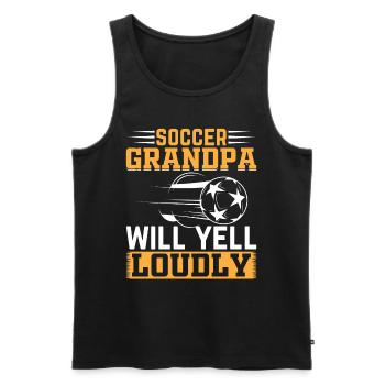Soccer Player Grandpa - Soccer Grandpa Will Yell L - Männer Premium Bio Tank Top - Schwarz - Vorne - Michal (187cm)