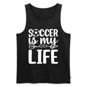 Le football est ma vie - Joueur de soccer amoureux du football - Débardeur bio Premium Homme - noir - Devant - Michal (187cm)