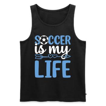 Le football est ma vie - Jeu de football Joueur de football Socc - Débardeur bio Premium Homme - noir - Devant - Michal (187cm)